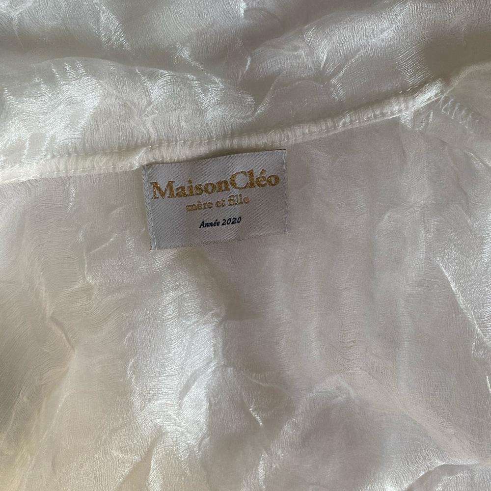 Maison Cleo Julie Crinkled Silk Organza Blouse xs - Picture 13 of 13